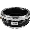 Vintage Pentacon 6 Kiev 66 To Sony Alpha A Mount Tilt Shift Lens Adapter With 360 Degree Rotation 20mm Total Shift 10 Degree Tilt Pro Shooters Swear By For Minolta AF And Other Vintage Lenses On Sony Bodies. Black metal tilt-shift adapter with Push to Shift control