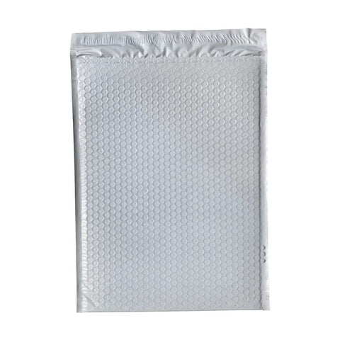 25 Count Large Poly Bubble Mailers 10.5 Inch By 15 Inch Bubble Lined Cushioned Self Seal Shipping Envelopes shown in white.