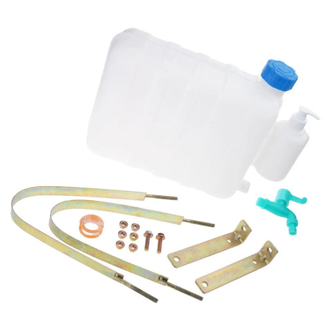 9L Portable Water Container With Built-In Faucet, Hand Wash Station For Truckers And Outdoor Adventurers, setup accessories visible