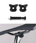 Bike Seatpost Ear Clamp 7x9 Titanium Bolt Kit For Carbon Rails CNC Aluminum Clamp Lightweight And Durable Your Go To Upgrade For Trek Domane Emonda SLR 9 7 6 SL Series shown with black clamps and bolts on a carbon rail seatpost.