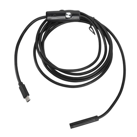 Coiled 7mm Industrial Endoscope with 2MP HD Camera and Type C USB and Micro USB Interfaces 2m Cable for tight spots inspections