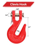 G80 Chain Hook Five Sixteenth Inch Clevis Grab Hooks Pack Of Four Heavy Duty Tow Chain Hooks With 4900 Lbs Working Load Limit