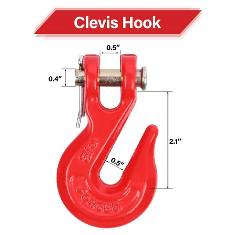 G80 Chain Hook Five Sixteenth Inch Clevis Grab Hooks Pack Of Four Heavy Duty Tow Chain Hooks With 4900 Lbs Working Load Limit
