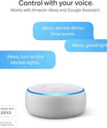 Voice control feature of Smart LED Light Bulb KL110 Dimmable 800 Lumens Soft White 2700K with Alexa and Google Home integration.