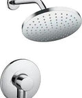 Vernis Blend Shower Set 1.75 GPM One Spray Full Shower Trim Kit Chrome with 9 inch Shower Arm and Ecostat S Pressure Balance.