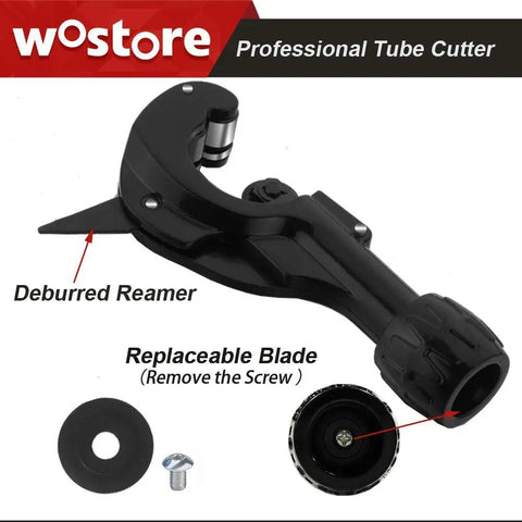 Do-It-All Tubing Cutter 1/8 To 1-3/8 Inch OD With Extra Blade And Foldaway Deburrer Reamer, Alloy Steel Blade For Copper Brass PVC PE Thin Stainless Steel Pipe, HVAC Plumbing DIY Hand Tool