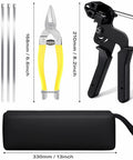Heavy Duty 304 Stainless Steel Cable Tie Gun Kit With 100 Metal Zip Ties, 11.8 Inch Pro Grade Zip Tie Tool Set including accessories