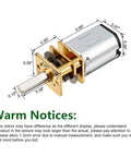 Two Pack DC 3V 30RPM Micro Gearbox Motor With Metal Reduction Box for DIY projects featuring dimensions