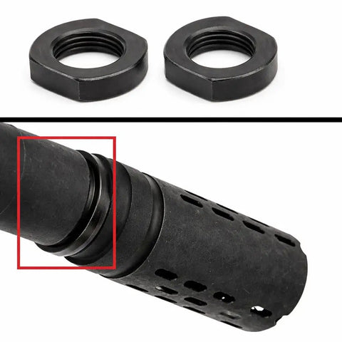 Top Shelf 5 8 24 Black Steel Jam Nut Pair Made For 308 And 7 62 Rifle Systems Featuring A Durable Black Oxide Coating And Precision Cnc Build To Lock Hardware Securely While Keeping Every Range Session Running Smooth As Silk