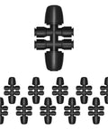 Image of Six-Way Barbed Tee Connectors For Drip Irrigation, 1/2 Inch To 1/4 Inch Tee Splitters, Fits 0.67 Inch OD Tubing, Tool Free Push Lock Design