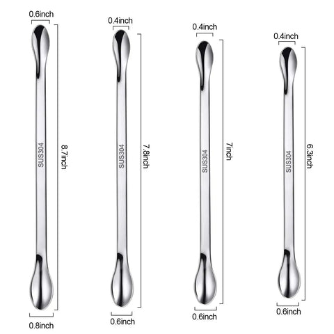 22 Pieces Pro Grade Stainless Steel Lab Spatula Micro Scoop Set For Gel Cap Filler Double Sided Square Head Spatulas For Precise Transfer And Handling In The Lab, 8.7-inch SUS304