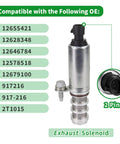 Intake And Exhaust Camshaft Position Actuator Solenoid Valve VVT Oil Control Kit All In One Replacement for compatible OE models 12655421, 12628348, 12646784, 12578518, 12679100, 917216, 917-216, 2T1015