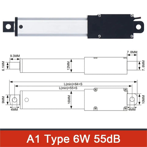 Mini Electric Telescopic Linear Actuator 12V With 10mm 30mm 50mm And 150mm Stroke Micro Solenoid Actuator diagram and specs