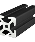 40mm x 40mm T Slot Aluminum Extrusion for 80 20 Style Builders Black Anodized 1220mm Length Heavy Duty DIY Linear Rail Bar for CNC Tables Machine Frames Workstations and Custom Projects, black anodized 40x40 extrusion end view