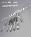 Pro Grade Beefy Metric Tap And Die Set M2 To M18 Rethreading Kit with taps and wrench, designed for threading metal and wood.