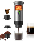 Grab And Go Portable Espresso Machine For Travel And Outdoors 20 Bar Extraction Self Heating With USB C 3 In 1 Brew System