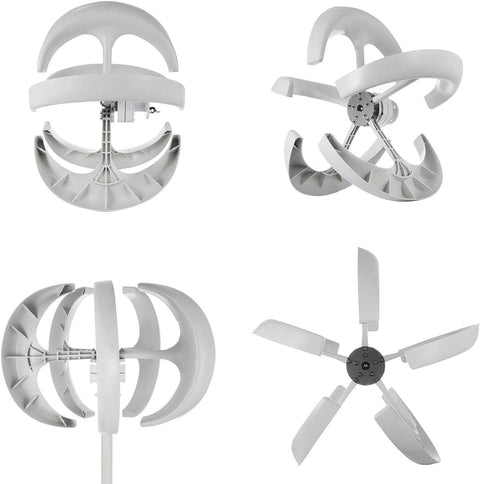 Vertical Lantern Wind Turbine Generator Kit With Controller, 4000W-6000W Output, 24V System, 5 Blade Design, Alloy Steel Housing