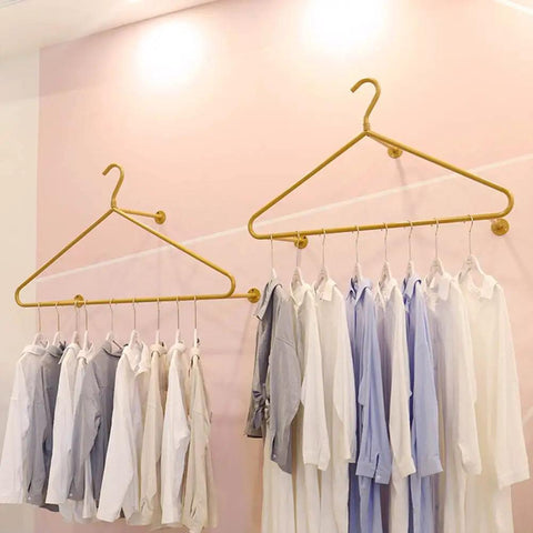 Score This Premium Wall Mount Clothes Rack With Heavy Duty Steel Shelves And Heart Shaped Design To Level Up Your Boutique Floor Or Cozy Apartment Vibe