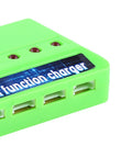 Close-up of Six Port Drone Battery Charger Station For 3.7V LiPo RC Quadcopter Batteries, Simultaneous Charging With Independent XH Ports.