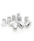 200 Pc M6 Aluminum Rivet Nuts Pack Zinc Plated Hex Body Fasteners showing multiple threaded inserts for sheet metal projects.