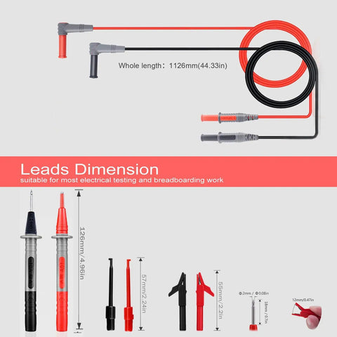 Soft Silicone Electrician Test Leads Kit Pro Grade Heavy Duty Built Tough CAT III 1000V CAT IV 600V With Alligator Clips