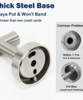 304 Stainless Steel Towel Hooks And Robe Hooks Wall Mounted with Brushed Nickel finish showing thick steel base and common problems illustration