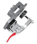 Top Notch Aluminum Alloy Hinge Hole Locator Jig For 35mm Cup Holes With Adjustable Drilling Positioner Tool, side view showing size and components.