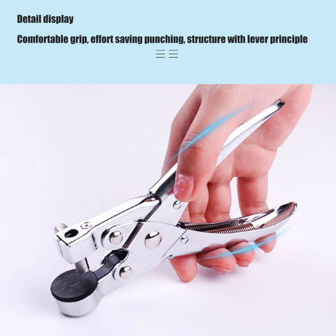 Hand holding 7mm Single Hole Punch For Paper Plastic Bags OPP PVC Bags Photos Cardboard Easy To Use For DIYers And Pros