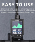 Easy to use out front bike mount for Garmin and more, multi position extension holder, bike computer display on 25.4/31.8 mm handlebars