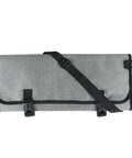 Large Capacity Chef Knife Roll Bag With Compartments For Camping Picnics And Hiking Heavy Duty Knife Roll Case, grey with strap