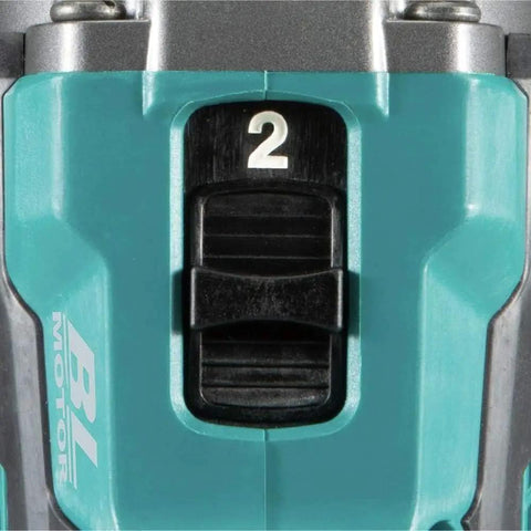Close-up of 2-speed selector on Hardcore Brushless Cordless Drill Driver Kit with 1/2 Inch Keyless Chuck 40V Max
