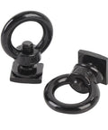 Hella Tough Stainless Steel T Track Mount Tie Down Anchors With M8 Heavy Duty T Slot Locking Rings close up of black anchors.