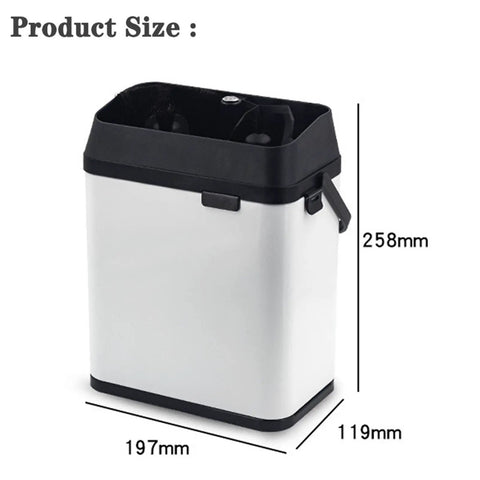 Pro Grade Portable Electric Portafilter Cleaning Machine And Espresso Knock Box With Triple Scrapers Plus Brush Head dimensions shown, steel and black design.