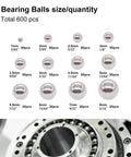 Stainless Steel Precision Bearing Balls 1mm To 8mm Mixing Kit With 600 Pieces Across 12 Sizes For Bearings CNC Machining DIY Projects And Hobbyist Gear chart