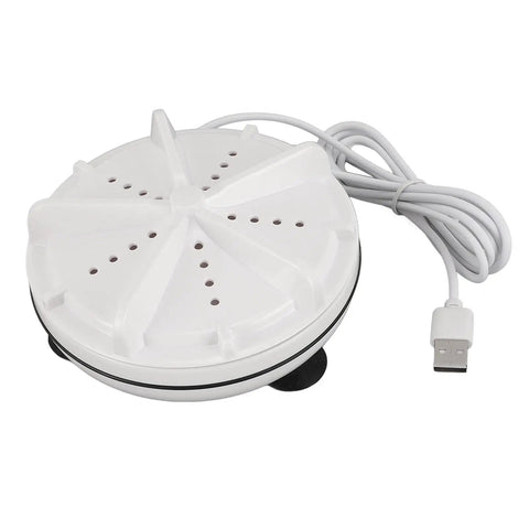 Ultra Compact Portable Mini Washer For Travel And Small Places Leverages Dual Spin Action and Deep Water Circulation, white USB design.