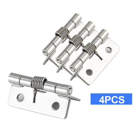 Luomorgo 4-pack stainless steel spring-loaded cabinet hinges, 1.5-inch, self-closing.