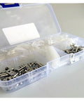 Heavy Duty 50X Brass Spade Terminal Connectors With Secure Insulated Cases For Your Wiring Projects Perfect Right Angle Fit For Any Tough Electrical Job That Needs Rock Solid Performance In All Conditions, in plastic storage box