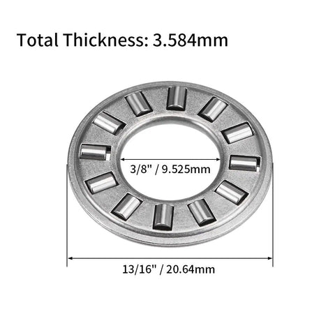 TC613 Thrust Needle Roller Bearings With Washers 3 By 8 Inch Bore 13 By 16 Inch OD 5 By 64 Inch Width 3 Pack shown in close-up