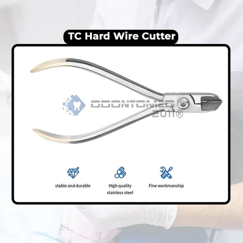 Orthodontic Hard Wire Cutter Pliers With Tungsten Carbide Tips, Stainless Steel Dental Instrument for Cutting Hard Wires
