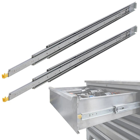 Tough As Nails Heavy Duty Drawer Slides With Lock For Truck Bed And RV Use, 72 76 Or 80 Inch Length, Quiet Smooth Rails, 500 LB Capacity
