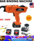 Handheld Automatic Rebar Tier Tying Gun With Cordless Power Steel Bar Tie Tool Compact Electric Wire Cutter For Construction Sites Includes Two Chargeable Batteries Lightweight Design with accessories