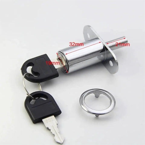 Beefy Heavy Duty Keyed Cam Cylinder Locks for Doors and Cabinets 22mm 32mm Tongue Latch Bolt for Wardrobe and Sliding Doors