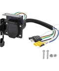No Sweat Four Pin To Seven Pin RV Trailer Wiring Adapter With Dual Output Flat Harness and Brake Wire Circuit for stress free towing setup.