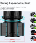 Flexible 4 In 1 Car Cup Holder And Console Organizer With 360 Degree Rotation Fits Rivian R1s And R2, expandable base shown with size markings.