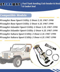 Fuel Tank Sending Unit With Strainer, Gasket Seal And Pump Replacement For Jeep Wrangler YJ 1987 1988 1989 1990 Models