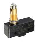 Two Pack LXW5-11Q1 Panel Mount Roller Plunger Micro Limit Switches With 1NO 1NC, 15A, 125V 250V Or 380V AC, IP62 Dustproof, Ideal For AC DC Control Circuits, High Precision, Durable Mechanism, black micro switch with roller plunger