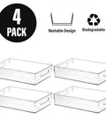 Clear Plastic Storage Bins And Pantry Organizers That Are A Total Game Changer For Kitchen Closets Fridge Freezer Bathroom Medicine Cabinets And Laundry Rooms To Kick Clutter To The Curb And Keep It Legit Tidy, 4 pack with handles, stackable design.