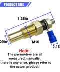 Universal Water Coolant Temperature Sensor 1/8 NPT Thread with dimensions 1.68in x 0.29in for easy installation.
