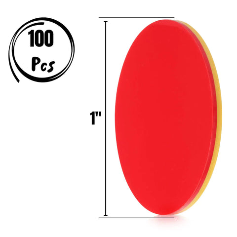 Totally Kid Approved Two Color Counters 100 Pack In Heavy Duty Plastic Case, red and yellow 1 inch disc for math drills.