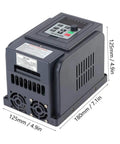Variable Frequency Drive VFD 1 Phase 220V To 3 Phase 380V Output 1500W Motor Speed Controller With Flame Retardant Shell Rugged High Speed Control For Heavy Duty Industrial Equipment, 125x125x180mm